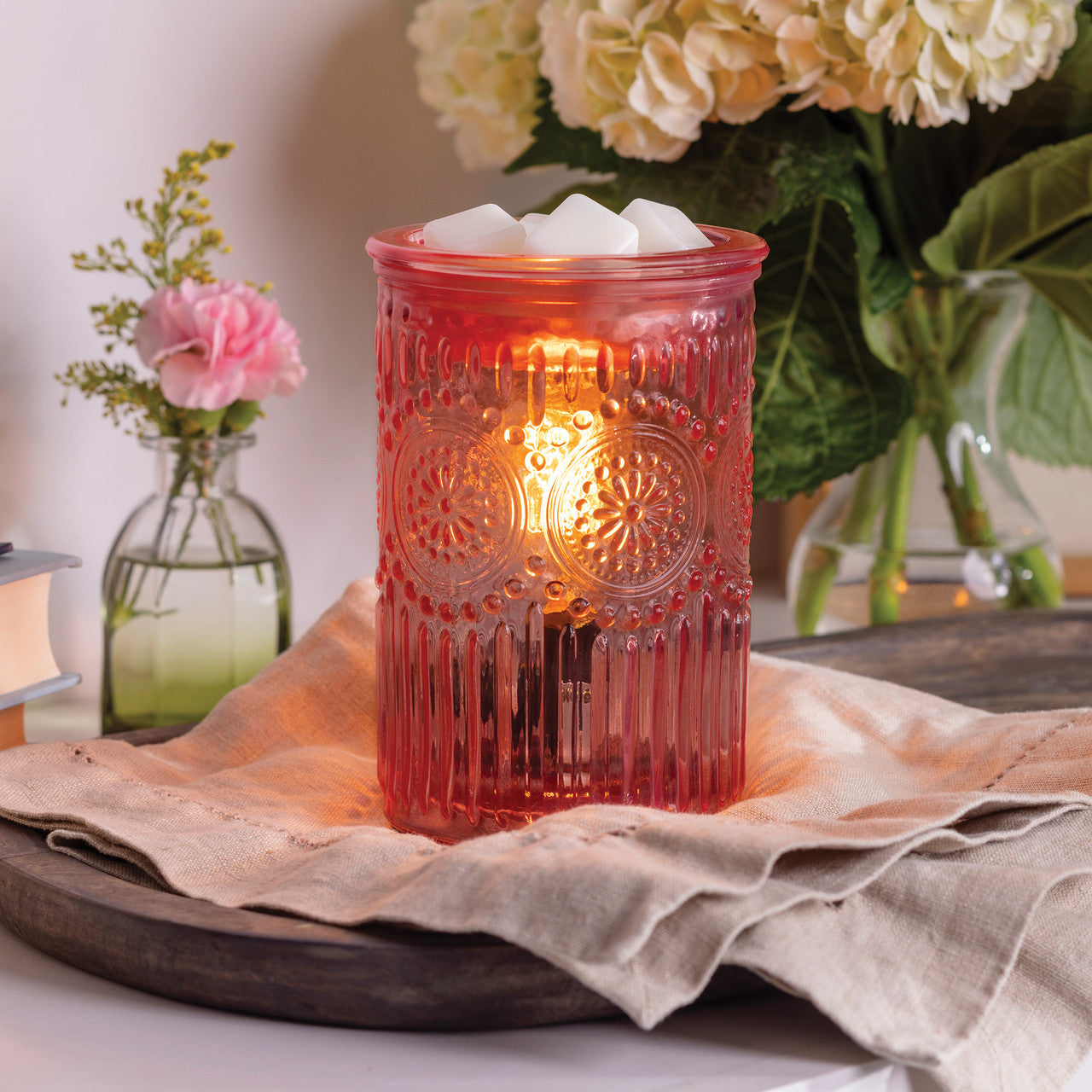 Vintage Pink Parisian Glass Fragrance Warmer