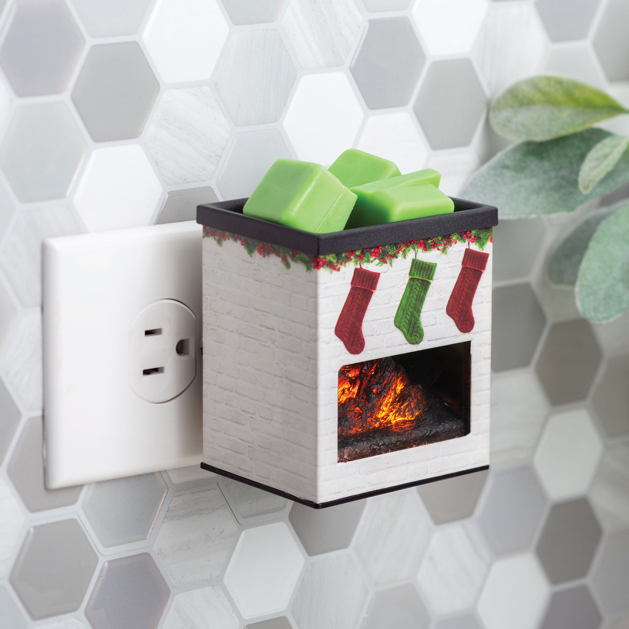 Holiday Fireplace Pluggable Fragrance Warmer