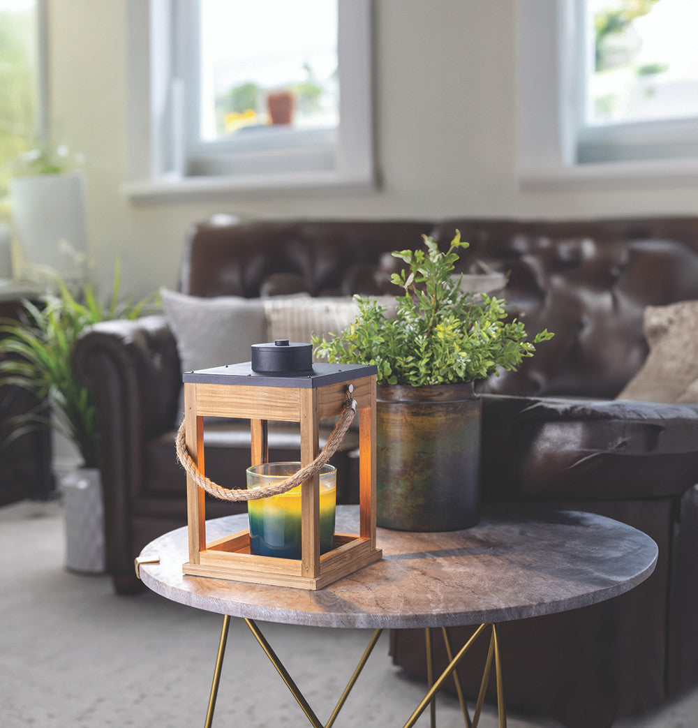 Wood & Rope Candle Warmer Lantern